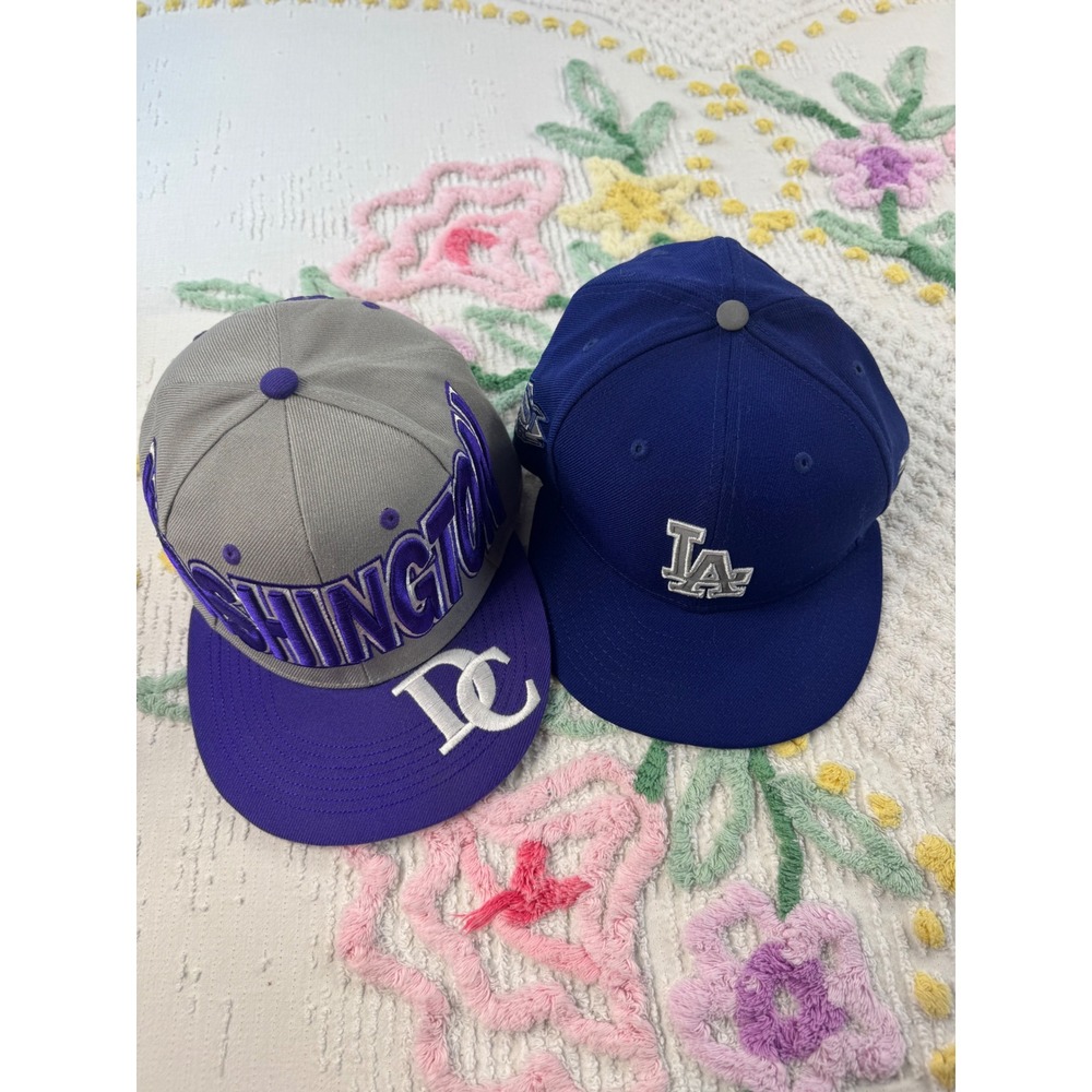 New Era MLB LA Dodgers Washington Nationals Fitted Baseball Caps Mens lot 2